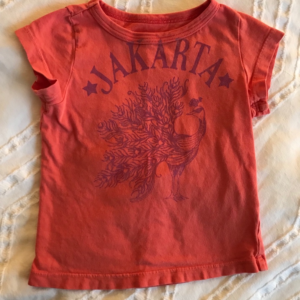 Peek Little Peanut Girls Peacock T-Shirt 6-12 mos